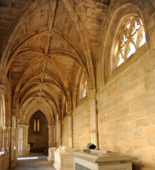Fototapeta premium Cloister gallery of the gothic Cathedral in Evora, Portugal. Unesco World Heritage Site since 1986. 