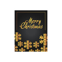 design of christmas black elegant card with golden snowflakes