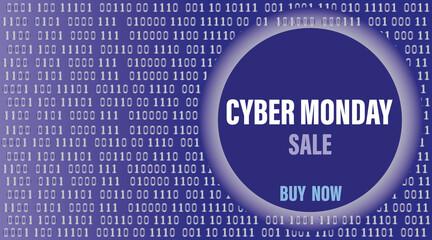 Cyber Monday Sale banner vector illustration.Abstract banner,blue background.Graphics element for banner, poster and social media.