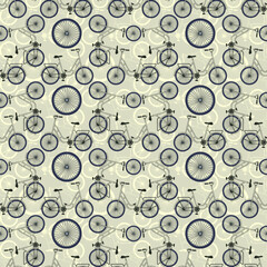 Bicycle and wheels seamless pattern. Vector stock illustration eps10.
