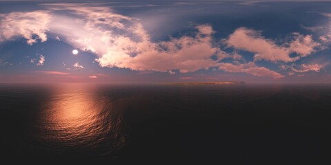 archipelago, sea bay, HDRI, environment map , Round panorama, spherical panorama, equidistant projection, 360 high resolution panorama 
3d rendering,  