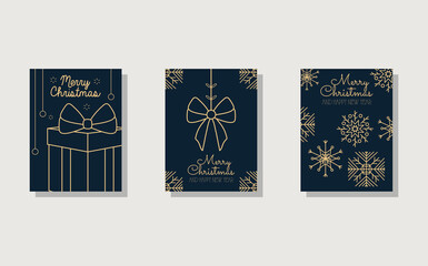 christmas minimalist cards with decorative elements, colorful design