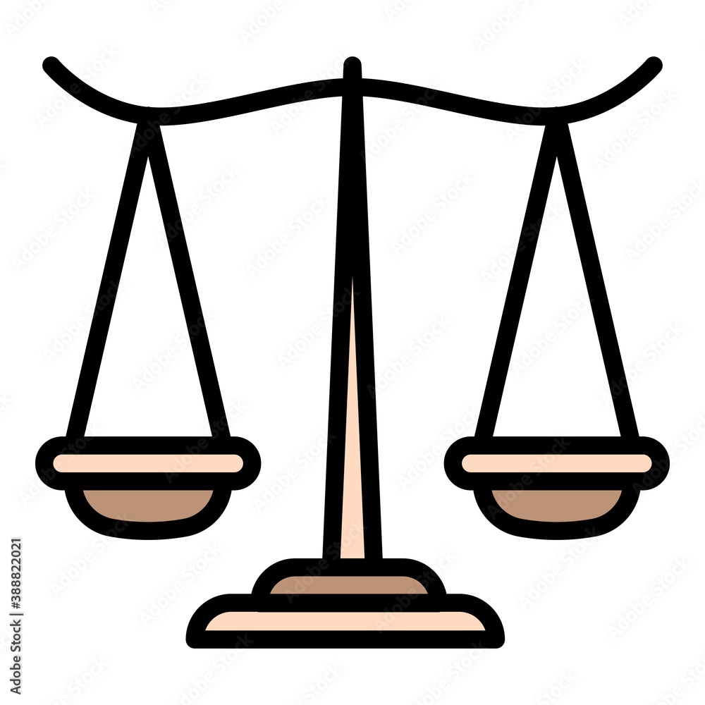 Poster courthouse balance icon. outline courthouse balance vector icon for web design isolated on white bac