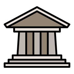 Courthouse law icon. Outline courthouse law vector icon for web design isolated on white background