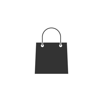 recommend clip art: Shopping bag icon. Store bag silhouette vector isolated on white.