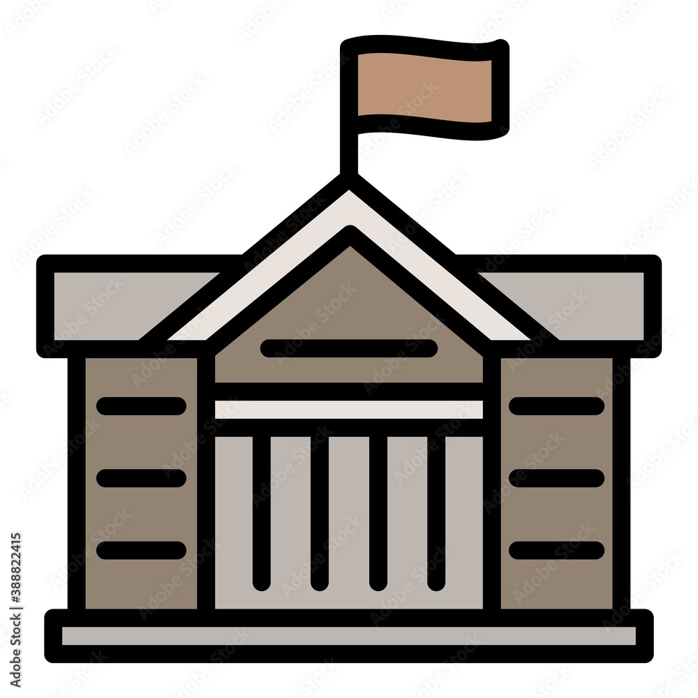 Poster courthouse flag icon. outline courthouse flag vector icon for web design isolated on white backgroun
