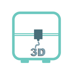 minimal logo-icon of 3d printer in action.