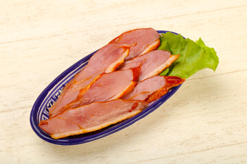 Sliced duck breast