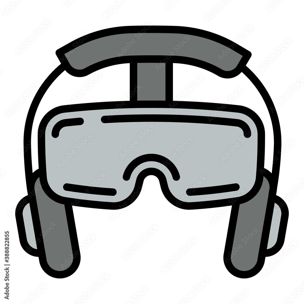 Poster headset game glasses icon. outline headset game glasses vector icon for web design isolated on white