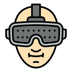 3d game simulation icon. Outline 3d game simulation vector icon for web design isolated on white background