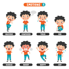 Little Kid With Different Emotions