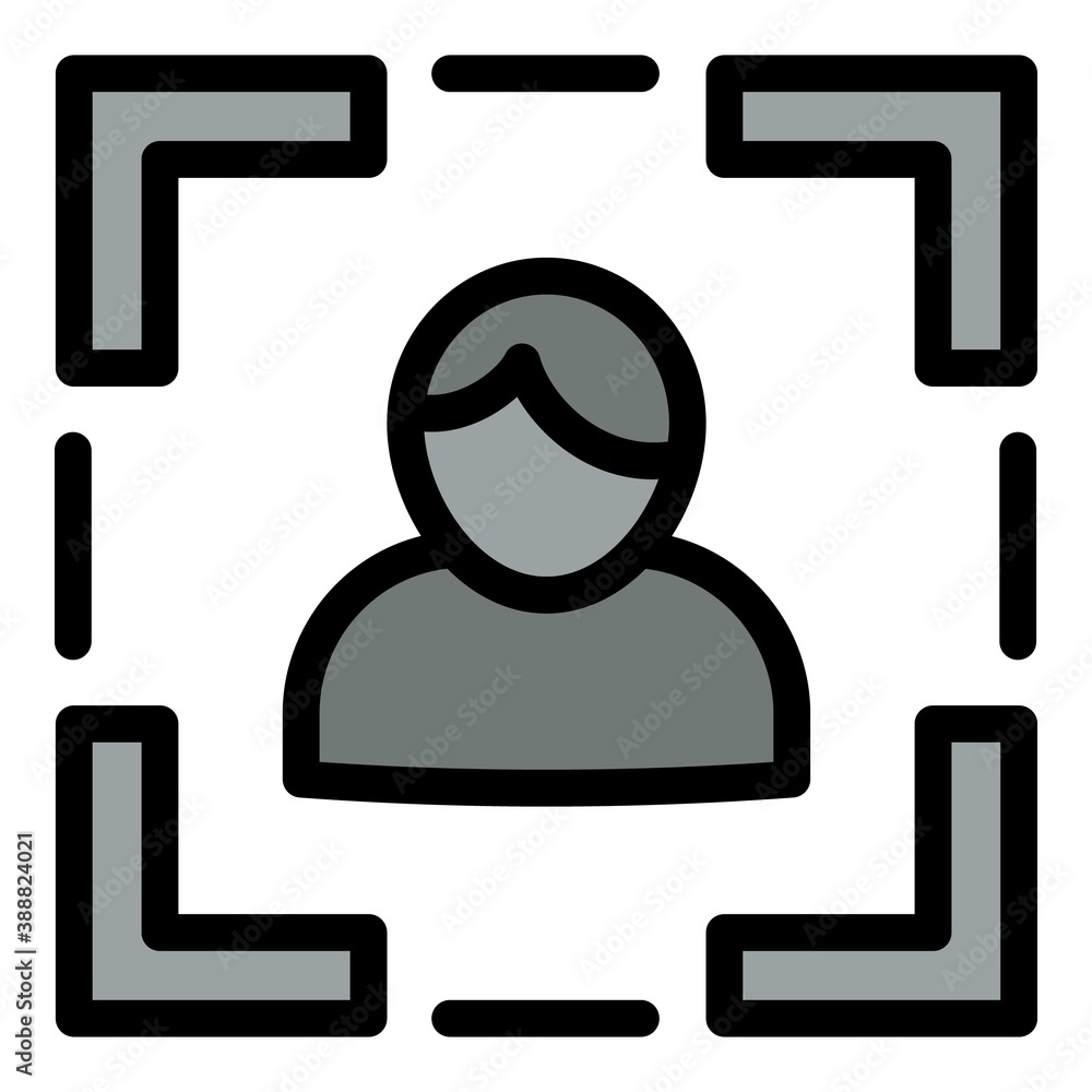 Poster camera autofocus icon. outline camera autofocus vector icon for web design isolated on white backgro