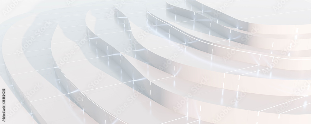 Poster white abstract futuristic architecture background 3d render illustration