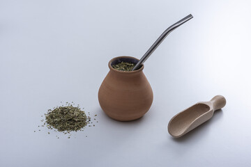 Yerba mate calabash and bombilla