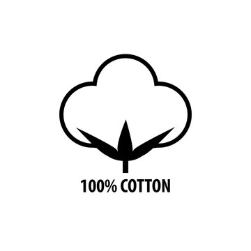 Cotton simple icon. Premium quality, 100% pure cotton label.