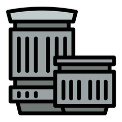 Photographer lens icon. Outline photographer lens vector icon for web design isolated on white background