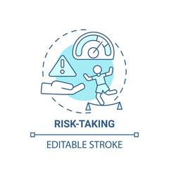 Risk taking concept icon. Creative thinking skills. Hard options to choose. Fast brain thinking idea thin line illustration. Vector isolated outline RGB color drawing. Editable stroke