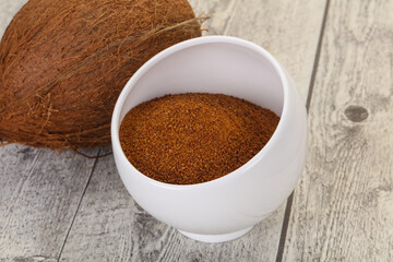 Coconut brown sugar in the bowl