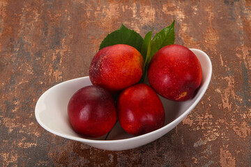 Sweet tasty ripe few nectarines