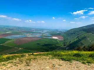 Panoramic view on a Beit Shean valley from mount Gilboa (Israel)