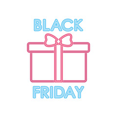 black friday design with gift box icon, colorful design