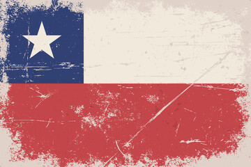 Vintage flag of Republic of Chile