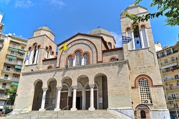 Fototapeta na wymiar Holy Church of Panagia Dexia facade photo