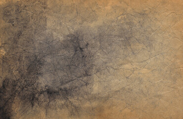 Old Vintage brown paper with ink stain mark texture background.