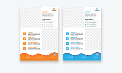 Corporate business flyer design template .Flyer Template Geometric shape used for business poster layout
