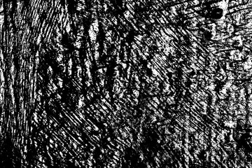 Black and white grunge texture. Black streaks of paint, ink, and dirt. Abstract monochrome background. Pattern of scratches, chips, and wear