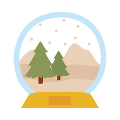 christmas snowglobe icon, handrawn style