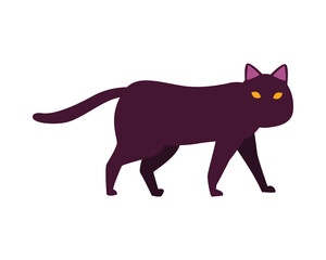 halloween cat black isolated icon