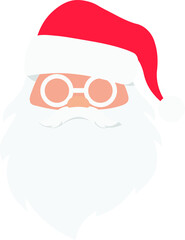 Christmas Santa Claus With Long beard. Vector Illustration.