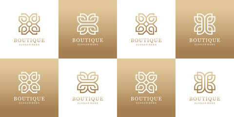Set collection boutique logo design line art