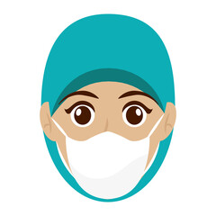 Isolated Man Support head hero doctor icon - Vector