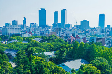 名古屋駅前の高層ビル群（再開発） © Paylessimages