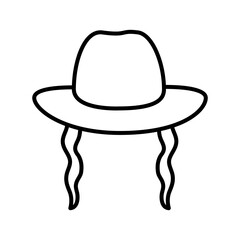 jewish hat icon, line style