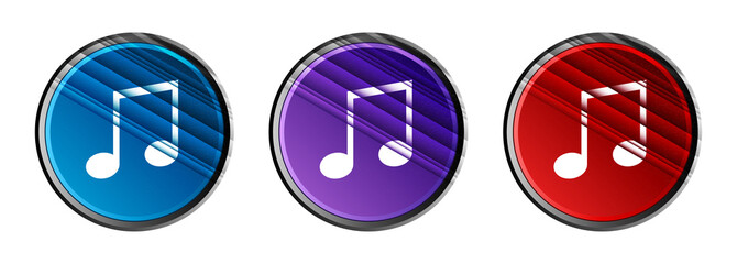 Music icon natural sky light round button set stripes line illustration