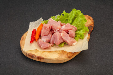 Raw pork meat for cooking
