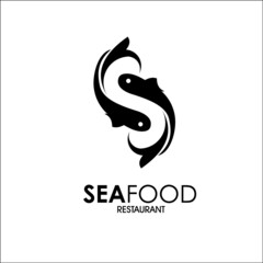 S initial Seafood fish logo exclusive design inspiration