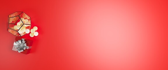 Red Christmas Background - 388836251