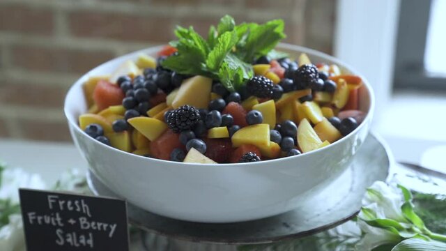 Thirst quenching fruit salad presented in bowl