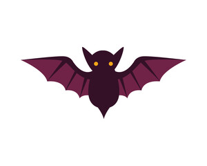 halloween bat flying isolated icon