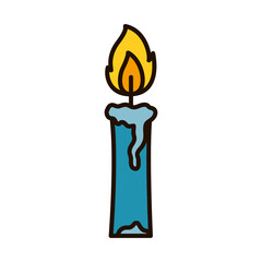 candle burning icon, line and fill style