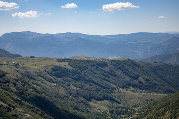 Obraz premium Fantastic mountains of Montenegro. Picturesque mountain landscape of Durmitor National Park, Montenegro, Europe, Balkans, Dinaric Alps, UNESCO World Heritage Site.