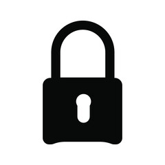 flat illustration of padlock vector icon, security sign symbol. vector illustration