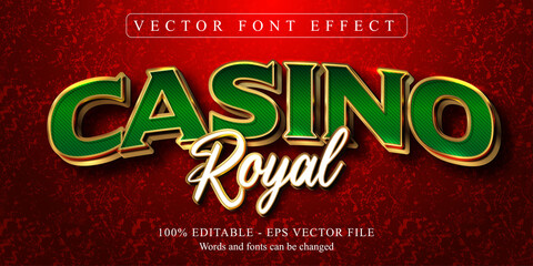 Casino Royal  text, golden style editable text effect