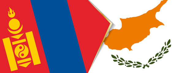 Mongolia and Cyprus flags, two vector flags.