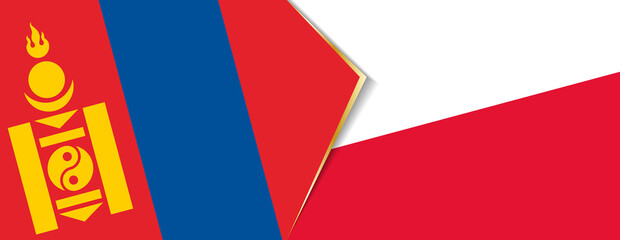 Mongolia and Poland flags, two vector flags.