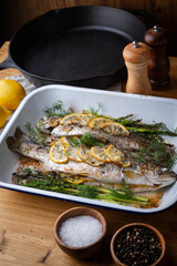 trout with lemon and herb for grill